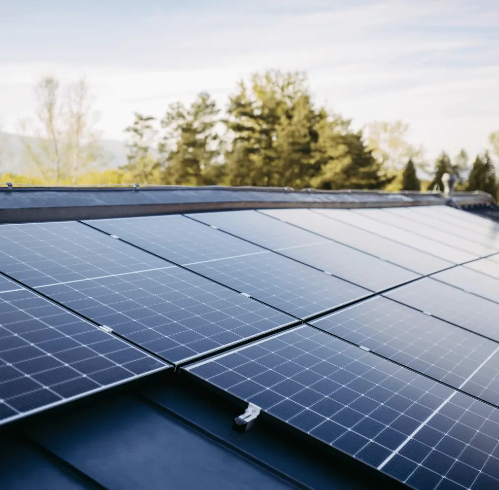 Solar panels covering a roof.