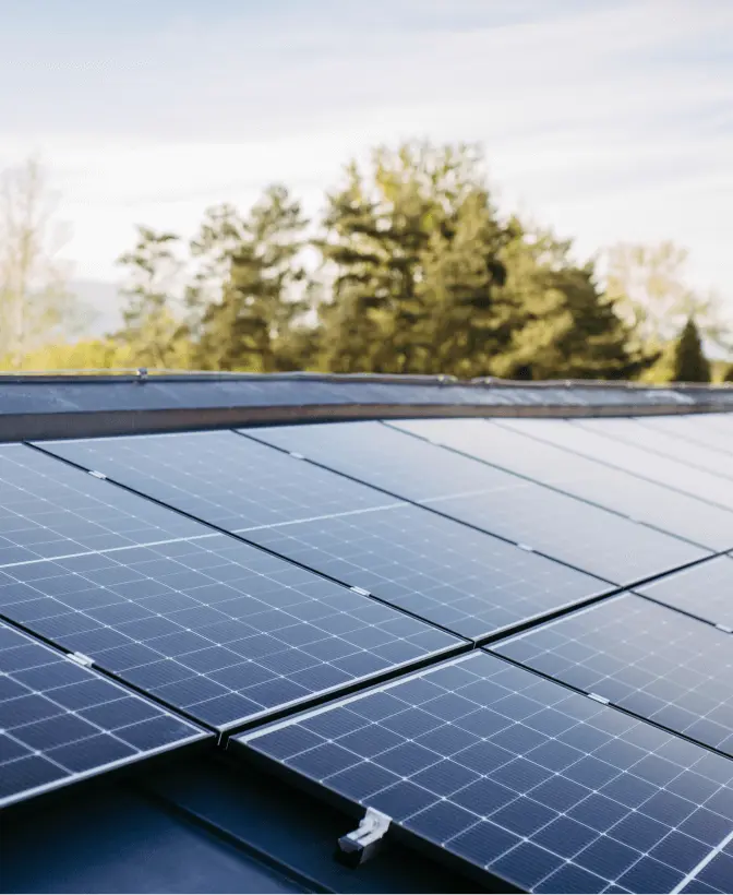 Solar panels covering a roof.